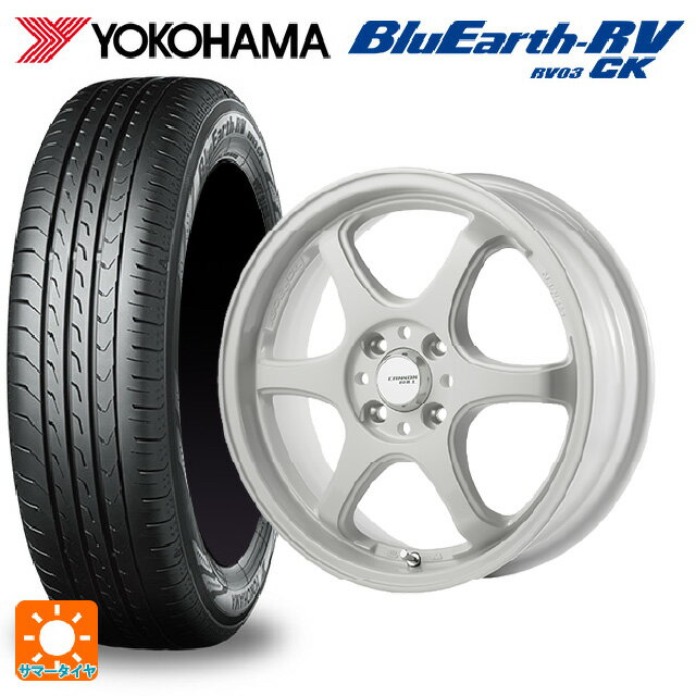 【6/15〜16限定 全品P5倍＆クーポン】165/55R15 75V ヨコハマ ブルーアース RV03CK # ゴジゲン ホワイト 15-5J 国産車用 サマータイヤホイール4本セット