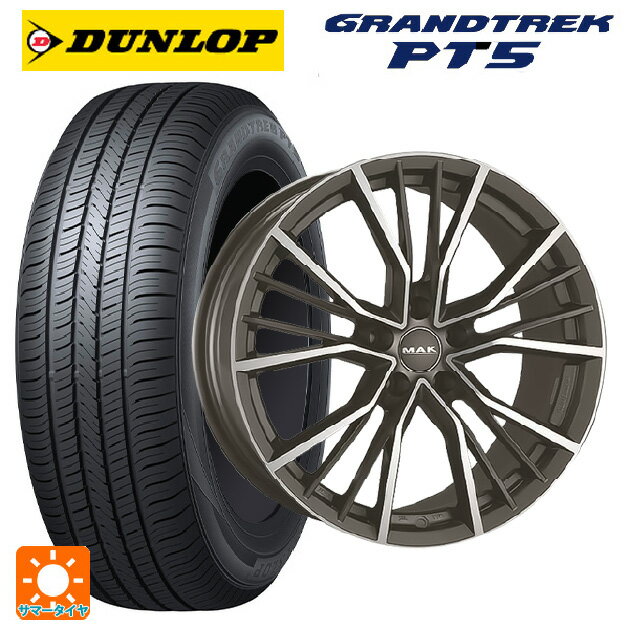 【6/22 20時〜 全品P5倍＆クーポン】アウディ Q5(FYD系)用 235/60R18 107V ダンロップ グラントレックPT5 阿部商会 マック ユニオン ガンメタリックミラー 新品サマータイヤホイール 4本セット