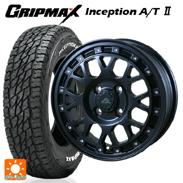 145/80R12 80/78N グリップマックス インセプション A/T2 ホワイトレター ドゥオール フェニーチェ XC8 マットブラックミルド 12-4J 国産車用 サマータイヤホイール4本セット