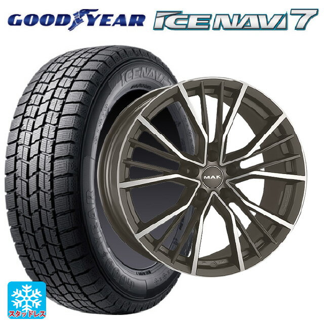 アウディ Q3RS(8U系)用 235/50R18 97Q グッドイヤー アイスナビ7(数量限定) # 阿部商会 マック ユニオン ガンメタリックミラー 新品スタッドレスタイヤホイール 4本セット