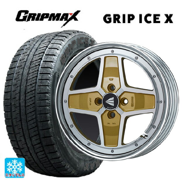 ダイハツ コペン(LA400K)用 165/60R15 77Q グリップマックス グリップアイスX ブラックレター # エンケイ ネオクラシック アパッチ2 マシニングゴールド 新品スタッドレスタイヤホイール 4本セット