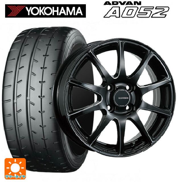 【6/22 20時〜 全品P5倍＆クーポン】195/55R15 89V XL ヨコハマ アドバン A052 正規品 # ブリヂストン エコフォルム CRS23 B/MN 15-5.5J 国産車用 サマータイヤホイール4本セット