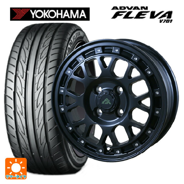 【6/15〜16限定 全品P5倍＆クーポン】165/55R15 75V ヨコハマ アドバン フレバ V701 正規品 ドゥオール フェニーチェ XC8 マットブラックミルド 15-5J 国産車用 サマータイヤホイール4本セット