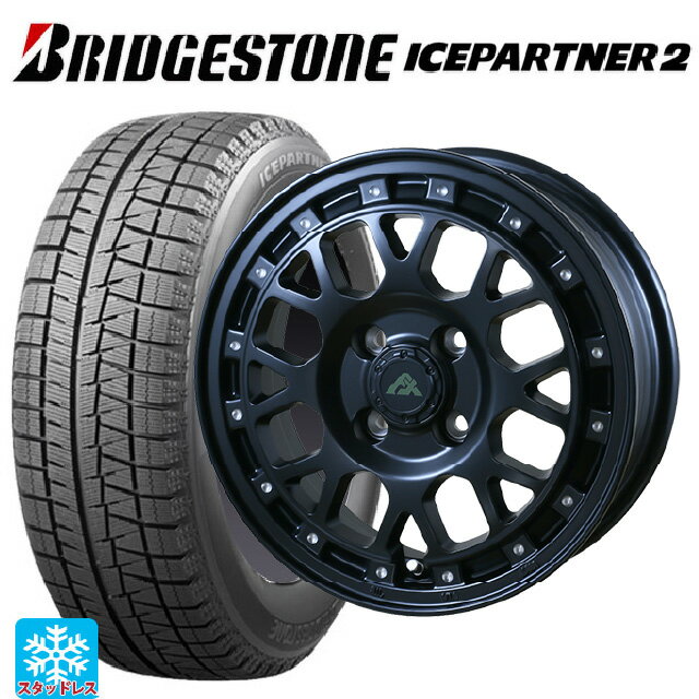 【6/15〜16限定 全品P5倍＆クーポン】185/70R14 88Q ブリヂストン アイスパートナー2 正規品 ドゥオール フェニーチェ XC8 マットブラックミルド 14-5J 国産車用 スタッドレスタイヤホイール4本セット