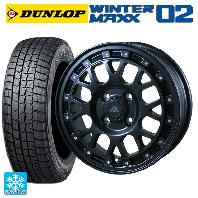 【6/15〜16限定 全品P5倍＆クーポン】185/70R14 88Q ダンロップ ウィンターマックス 02(WM02) ドゥオール フェニーチェ XC8 マットブラックミルド 14-5J 国産車用 スタッドレスタイヤホイール4本セット