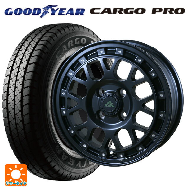【5/27 1:59迄 最大3万円OFFクーポン】145/80R12 80/78N グッドイヤー カーゴプロ ドゥオール フェニーチェ XC8 マットブラックミルド 12-4J 国産車用 サマータイヤホイール4本セット
