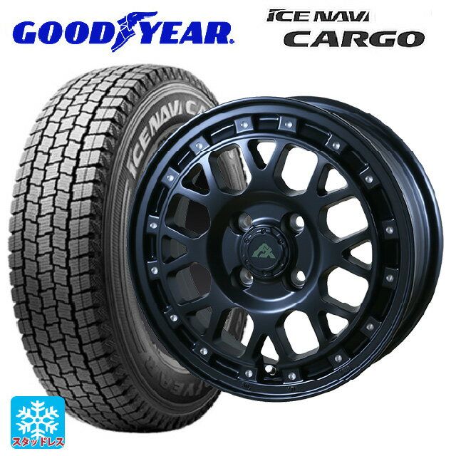 【5/27 1:59迄 最大3万円OFFクーポン】145/80R12 80/78N グッドイヤー アイスナビ カーゴ ドゥオール フェニーチェ XC8 マットブラックミルド 12-4J 国産車用 スタッドレスタイヤホイール4本セット