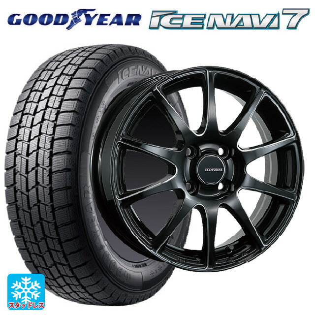 2024年製 165/65R14 79Q グッドイヤー アイスナビ7(数量限定) ブリヂストン エコフォルム CRS23 B/MN 14-5.5J 国産車用 スタッドレスタイヤホイール4本セット