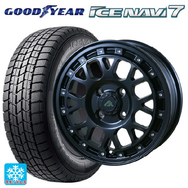【6/15〜16限定 全品P5倍＆クーポン】185/70R14 88Q グッドイヤー アイスナビ7(数量限定) ドゥオール フェニーチェ XC8 マットブラックミルド 14-5J 国産車用 スタッドレスタイヤホイール4本セット