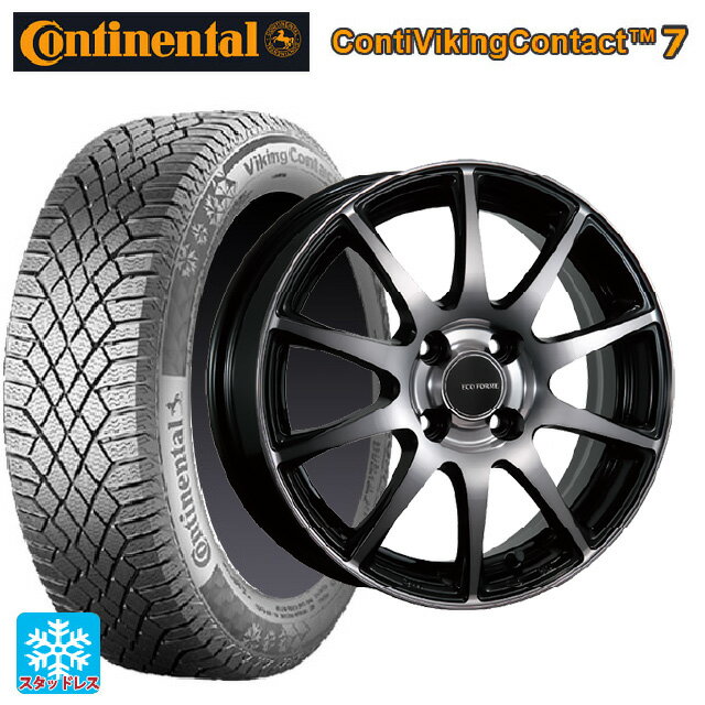 【6/15〜16限定 全品P5倍＆クーポン】155/65R14 75T コンチネンタル コンチバイキングコンタクト7 正規品 ブリヂストン エコフォルム CRS23 B/NB 14-4.5J 国産車用 スタッドレスタイヤホイール4本セット