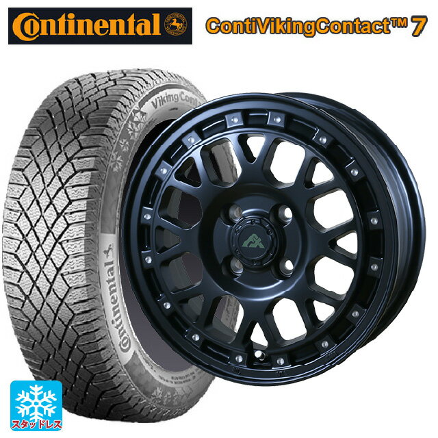 【6/22 20時〜 全品P5倍＆クーポン】175/65R14 86T XL コンチネンタル コンチバイキングコンタクト7 正規品 ドゥオール フェニーチェ XC8 マットブラックミルド 14-5J 国産車用 スタッドレスタイヤホイール4本セット
