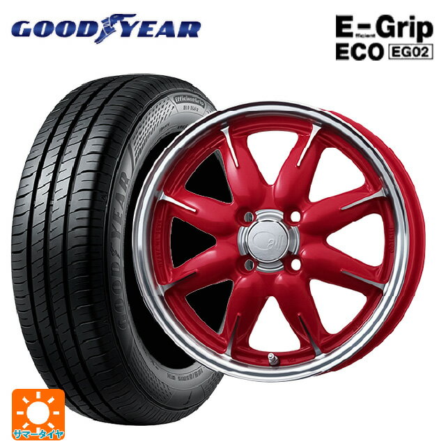 185/70R14 88S グッドイヤー エフィシェントグリップ エコ EG02 エンケイ オール ワン マシニングキャンディレッド 14-5J 国産車用 サマータイヤホイール4本セット