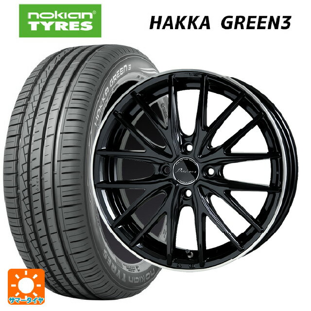 【6/22 20時〜 全品P5倍＆クーポン】195/55R15 89V XL ノキアン ハッカ グリーン3 ホットスタッフ プレシャス アスト M1 BK/リムP 15-5.5J 国産車用 サマータイヤホイール4本セット