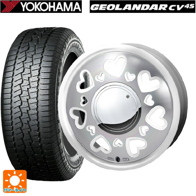 165/60R15 77H ヨコハマ ジオランダー CV G058 正規品 ジャパン三陽 ケーキューティ パールホワイト/ポリッシュ 15-4.5J 国産車用 サマータイヤホイール4本セット