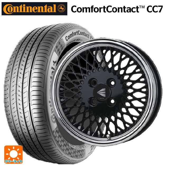 【6/22 20時〜 全品P5倍＆クーポン】165/55R15 75V コンチネンタル コンフォートコンタクト CC7 正規品 エンケイ ネオクラシック エンケイ 92 ブラックwithマシンドリップ 15-5J 国産車用 サマータイヤホイール4本セット