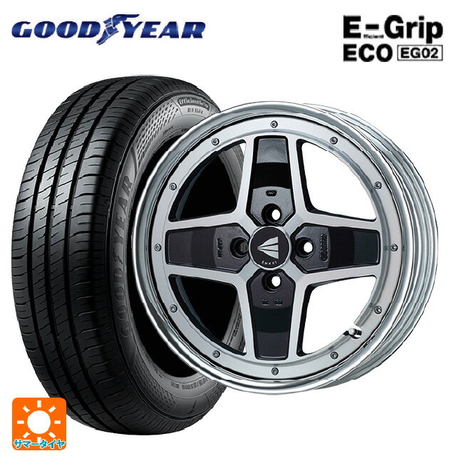 【6/22 20時〜 全品P5倍＆クーポン】165/50R15 73V グッドイヤー エフィシェントグリップ エコ EG02 エンケイ ネオクラシック アパッチ2 マシニングブラック 15-5J 国産車用 サマータイヤホイール4本セット