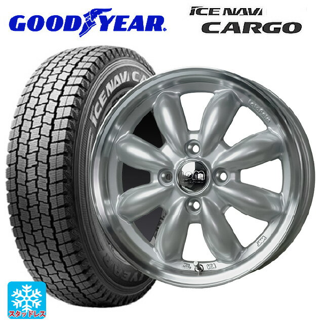 【8/11 1:59迄 最大3万円OFFクーポン】145/80R12 80/78N グッドイヤー アイスナビ カーゴ ホットスタッフ ララパーム カップ2 S/リムP 12-4J 国産車用 スタッドレスタイヤホイール4本セット