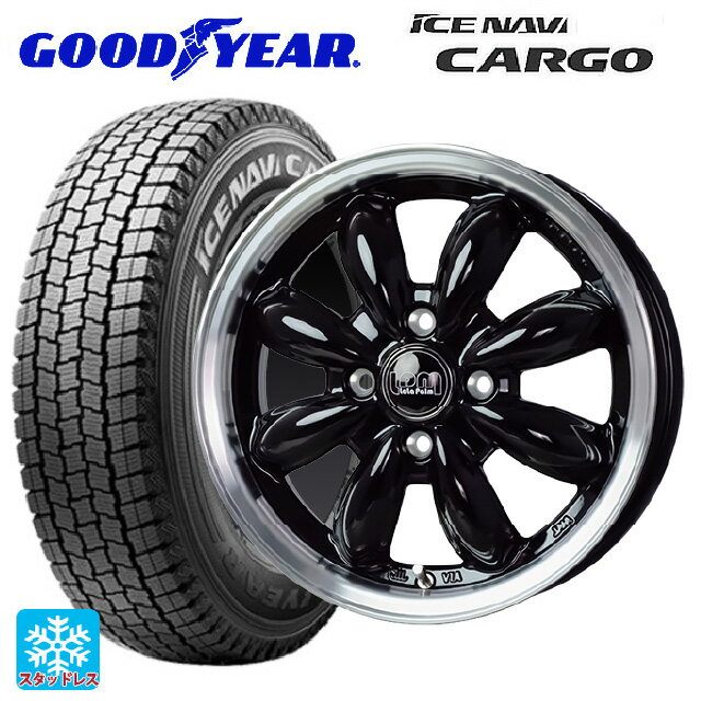 【8/11 1:59迄 最大3万円OFFクーポン】145/80R12 80/78N グッドイヤー アイスナビ カーゴ ホットスタッフ ララパーム カップ2 BK/リムP 12-4J 国産車用 スタッドレスタイヤホイール4本セット