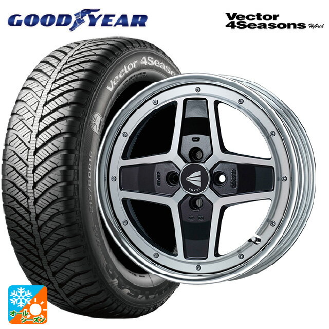 165/55R15 75H グッドイヤー ベクターフォーシーズンズ ハイブリッド エンケイ ネオクラシック アパッチ2 マシニングブラック 15-5J 国産車用 オールシーズンタイヤホイール4本セット