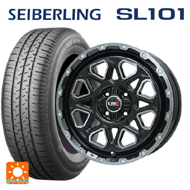 【6/15〜16限定 全品P5倍＆クーポン】145/80R12 74S セイバーリング セイバーリング SL101(ブリヂストン工場生産） レアマイスター LMG モンタグナ ブラックポリッシュ/ブラッククリア 12-4J 国産車用 サマータイヤホイール4本セット