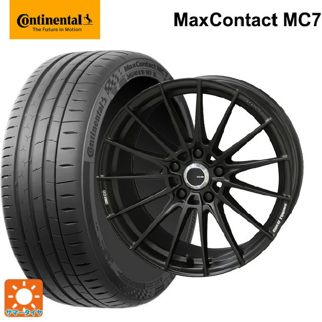【6/22 20時〜 全品P5倍＆クーポン】225/45R17 94Y XL コンチネンタル マックスコンタクト MC7 正規品 共豊 エンケイチューニングFC01 セミグロスブラック×ロゴレーザーエッジング 17-7J 国産車用 サマータイヤホイール4本セット