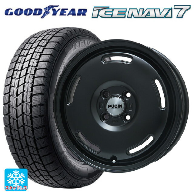 スズキ ハスラー(MR52/92S)用 2025年製 165/65R14 79Q グッドイヤー アイスナビ7(数量限定) # プレミックス プディン マットブラック 新品スタッドレスタイヤホイール 4本セット