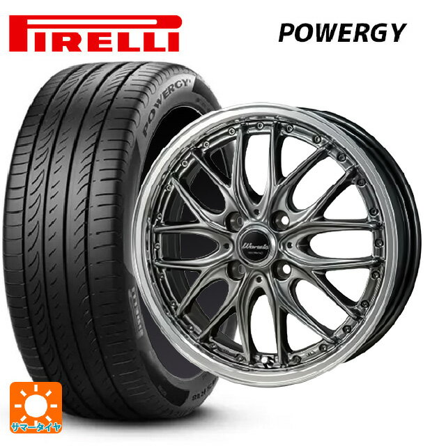 【6/22 20時〜 全品P5倍＆クーポン】195/55R15 85V ピレリ パワジー 正規品 ジャパン三陽 ワーウィック ディープランド ハイパーブラック/ミラーカットポリッシュリム 15-5.5J 国産車用 サマータイヤホイール4本セット