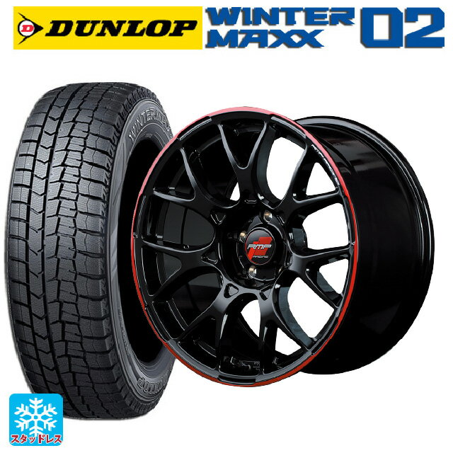 ホンダ ZR-V(RZ4)用 225/60R17 99Q ダンロップ ウィンターマックス 02(WM02) # RMPレーシング R27 ブラック/リムレッドライン 新品スタッドレスタイヤホイール 4本セット