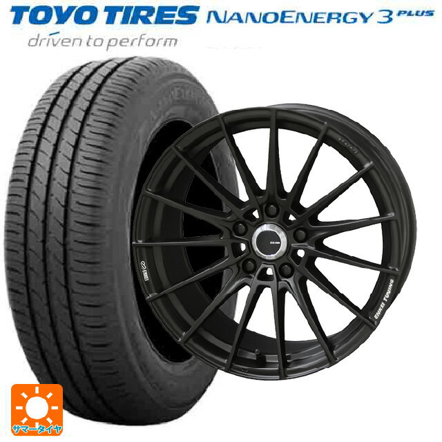 【6/15〜16限定 全品P5倍＆クーポン】225/45R17 94W トーヨー ナノエナジー3プラス 共豊 エンケイチューニングFC01 セミグロスブラック×ロゴレーザーエッジング 17-7J 国産車用 サマータイヤホイール4本セット
