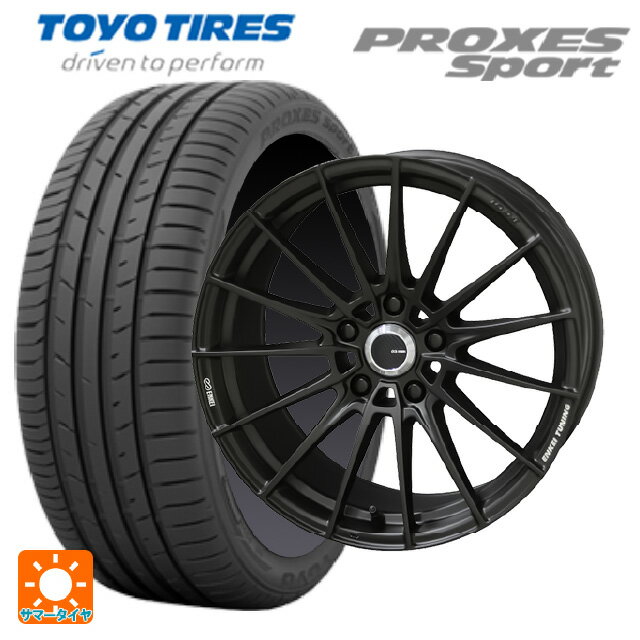 【6/22 20時〜 全品P5倍＆クーポン】245/35R20 95Y トーヨー プロクセス スポーツ 共豊 エンケイチューニングFC01 セミグロスブラック×ロゴレーザーエッジング 20-8.5J 国産車用 サマータイヤホイール4本セット