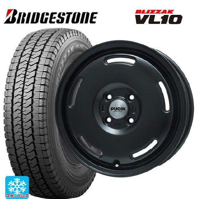 2025年製 145/80R12 80/78N ブリヂストン ブリザック VL10 正規品 # プレミックス プディン マットブラック 12-4J 国産車用 スタッドレスタイヤホイール4本セット