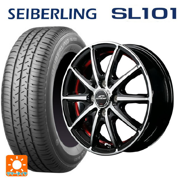 【6/15〜16限定 全品P5倍＆クーポン】145/80R12 74S セイバーリング セイバーリング SL101(ブリヂストン工場生産） エムアイディー MIDホイール SX-2 ブラックポリッシュ＋アンダーカットレッドクリア 12-3.5J 国産車用 サマータイヤホイール4本セット