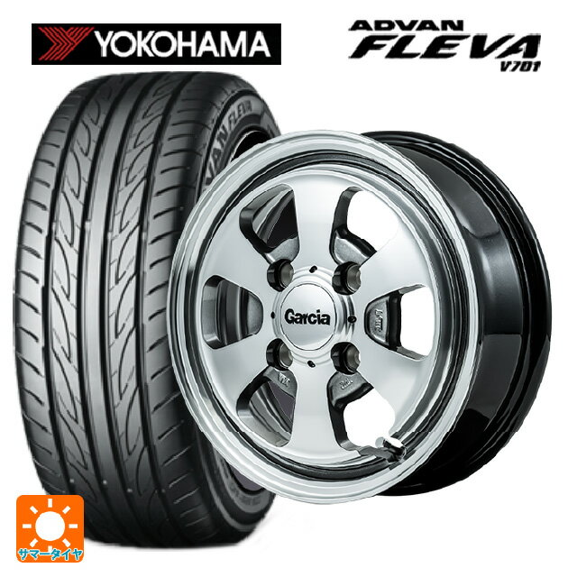【6/15〜16限定 全品P5倍＆クーポン】165/55R15 75V ヨコハマ アドバン フレバ V701 正規品 エムアイディー ガルシア ダラス6 ポリッシュ/ライングレー 15-4.5J 国産車用 サマータイヤホイール4本セット