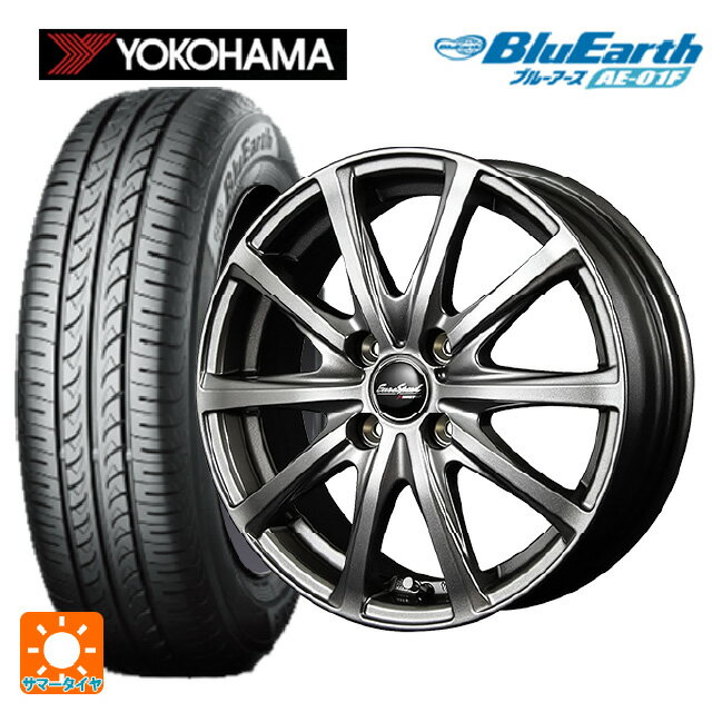 【6/22 20時〜 全品P5倍＆クーポン】185/60R15 84H ヨコハマ ブルーアース AE01F # エムアイディー MIDホイール V25 メタリックグレー 15-5.5J 国産車用 サマータイヤホイール4本セット