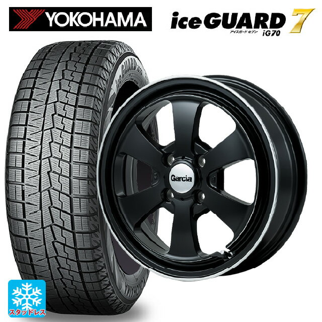 165/60R14 75Q ヨコハマ アイスガード7(IG70) エムアイディー ガルシア ダラス6 セミグロスブラック/デュアルポリッシュ 14-4.5J 国産車用 スタッドレスタイヤホイール4本セット