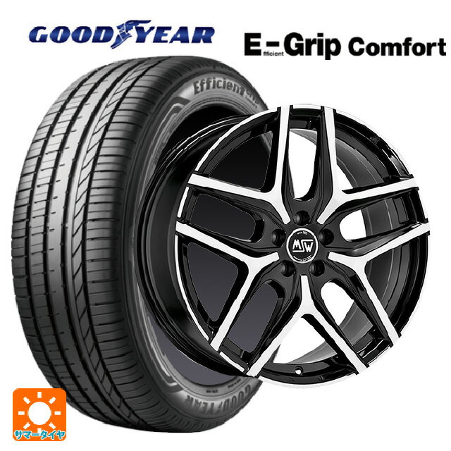 【6/22 20時〜 全品P5倍＆クーポン】アウディ A5(F5系)用 245/40R18 97W XL グッドイヤー エフィシェントグリップ コンフォート MSW MSW40 グロスブラックフルポリッシュ 新品サマータイヤホイール 4本セット