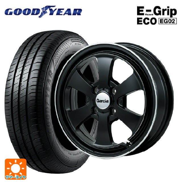 【6/22 20時〜 全品P5倍＆クーポン】165/50R15 73V グッドイヤー エフィシェントグリップ エコ EG02 エムアイディー ガルシア ダラス6 セミグロスブラック/デュアルポリッシュ 15-4.5J 国産車用 サマータイヤホイール4本セット