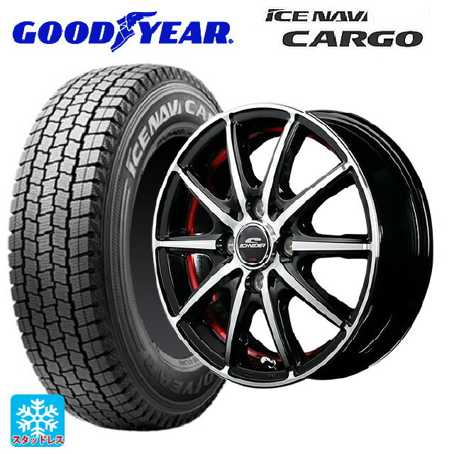 【5/27 1:59迄 最大3万円OFFクーポン】145/80R12 80/78N グッドイヤー アイスナビ カーゴ エムアイディー MIDホイール SX-2 ブラックポリッシュ＋アンダーカットレッドクリア 12-3.5J 国産車用 スタッドレスタイヤホイール4本セット