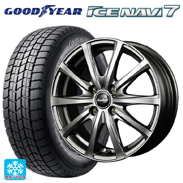 【6/15〜16限定 全品P5倍＆クーポン】185/70R14 88Q グッドイヤー アイスナビ7(数量限定) エムアイディー MIDホイール V25 メタリックグレー 14-5.5J 国産車用 スタッドレスタイヤホイール4本セット