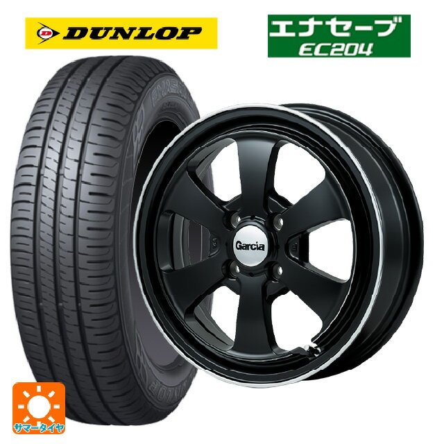 【6/22 20時〜 全品P5倍＆クーポン】165/55R14 72V ダンロップ エナセーブEC204 エムアイディー ガルシア ダラス6 セミグロスブラック/デュアルポリッシュ 14-4.5J 国産車用 サマータイヤホイール4本セット