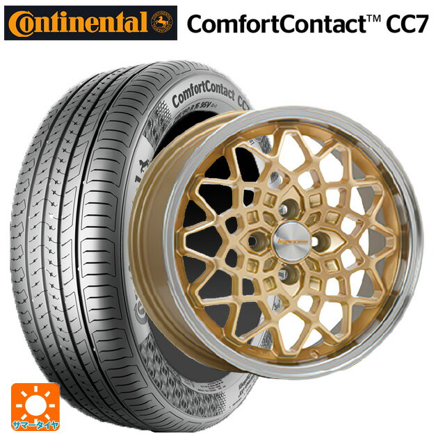 【6/22 20時〜 全品P5倍＆クーポン】195/55R15 85V コンチネンタル コンフォートコンタクト CC7 正規品 エムエルジェイ ハイペリオン カルマ Gold Rim Polish 15-7J 国産車用 サマータイヤホイール4本セット