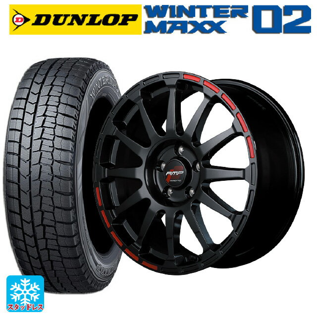 ホンダ ZR-V(RZ4)用 215/55R17 94Q ダンロップ ウィンターマックス 02(WM02) # アールエムピーレーシング GR12 クリスタルブラック／ストロボレッド 新品スタッドレスタイヤホイール 4本セット