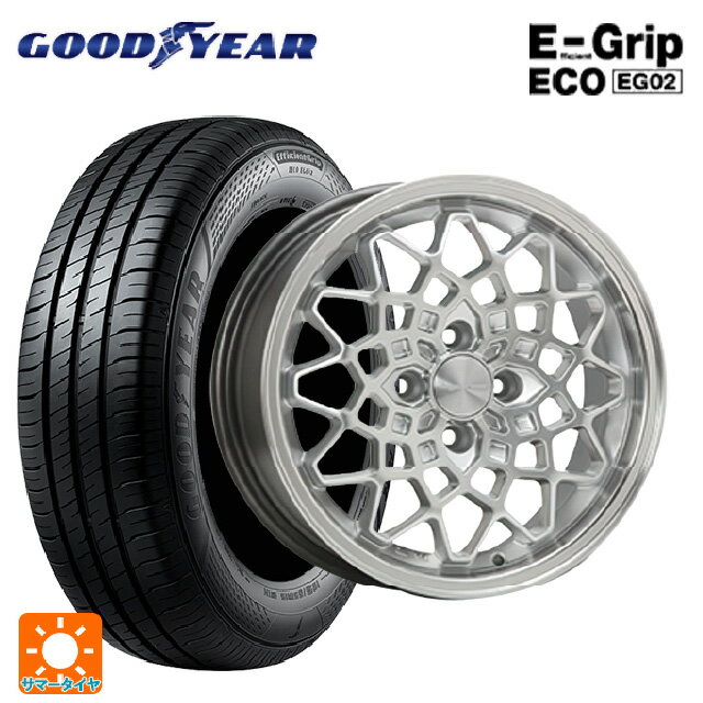 【6/22 20時〜 全品P5倍＆クーポン】175/55R15 77V グッドイヤー エフィシェントグリップ エコ EG02 # エムエルジェイ ハイペリオン カルマ Hyper Silver Rim Polish 15-7J 国産車用 サマータイヤホイール4本セット