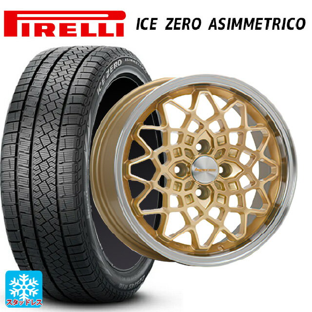 【6/22 20時〜 全品P5倍＆クーポン】185/60R15 88H XL ピレリ アイスゼロ アシンメトリコ 正規品 エムエルジェイ ハイペリオン カルマ Gold Rim Polish 15-7J 国産車用 スタッドレスタイヤホイール4本セット