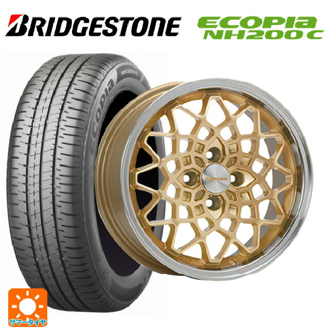 【6/15〜16限定 全品P5倍＆クーポン】165/65R14 79S ブリヂストン エコピア NH200C 正規品 エムエルジェイ ハイペリオン カルマ Gold Rim Polish 14-5J 国産車用 サマータイヤホイール4本セット