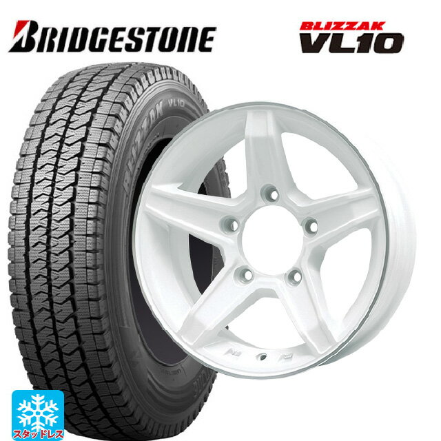 スズキ ジムニーノマド(JC74W)用 2025年製 195/80R15 107/105N ブリヂストン ブリザック VL10 正規品 # プレミックス エステラ ホワイト/リムポリッシュ 新品スタッドレスタイヤホイール 5本セット