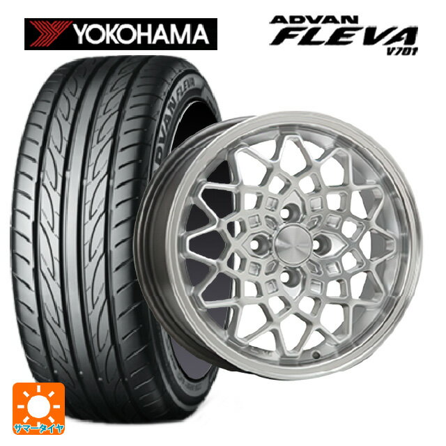 【6/15〜16限定 全品P5倍＆クーポン】165/55R15 75V ヨコハマ アドバン フレバ V701 正規品 エムエルジェイ ハイペリオン カルマ Hyper Silver Rim Polish 15-5J 国産車用 サマータイヤホイール4本セット