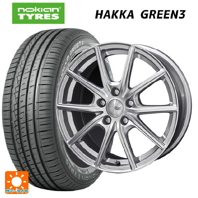 【6/22 20時〜 全品P5倍＆クーポン】175/65R14 86T XL ノキアン ハッカ グリーン3 共豊 ザインEK シャインシルバー 14-5.5J 国産車用 サマータイヤホイール4本セット