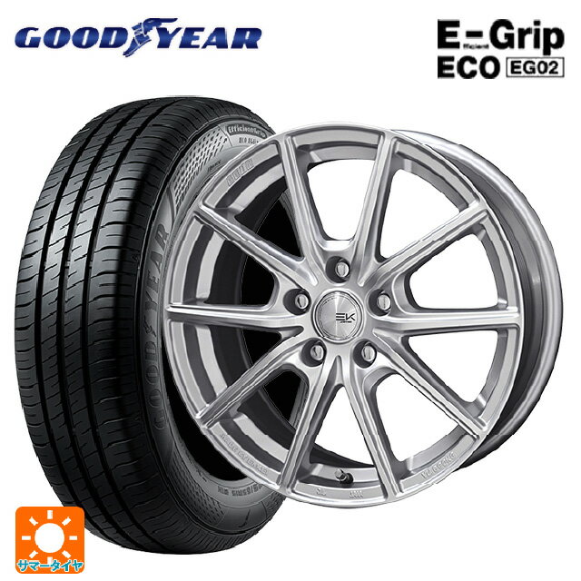 【6/22 20時〜 全品P5倍＆クーポン】165/65R14 79S グッドイヤー エフィシェントグリップ エコ EG02 共豊 ザインEK シャインシルバー 14-5.5J 国産車用 サマータイヤホイール4本セット