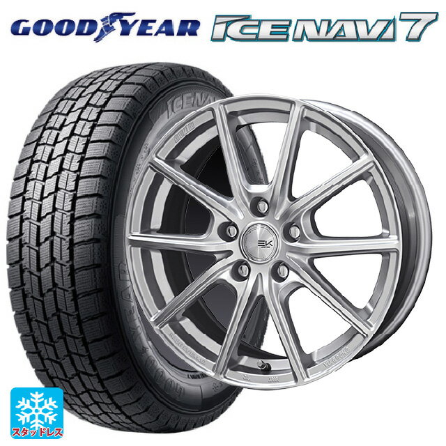 【6/15〜16限定 全品P5倍＆クーポン】185/70R14 88Q グッドイヤー アイスナビ7(数量限定) 共豊 ザインEK シャインシルバー 14-5.5J 国産車用 スタッドレスタイヤホイール4本セット